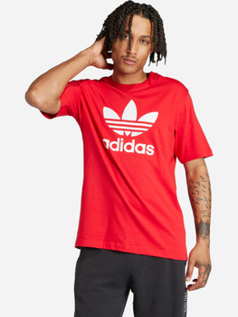 T-shirt męski bawełniany adidas Adicolor Trefoil IR8009 XL Czerwony (4066759600072)