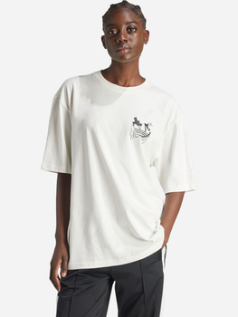T-shirt damski oversize adidas Graffiti IS2845 L Biały (4066766007475)