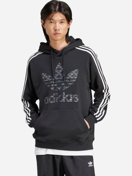 Bluza męska z kapturem oversize adidas Classic Mono Graphic IS2933 2XL Czarna (4066759468801)