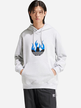Bluza męska z kapturem oversize adidas Flames Logo IS2947 L Szara (4066757219313)