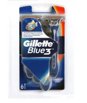 Одноразові станки для гоління GILLETTE BLUE 3 леза 6шт. в упаковці