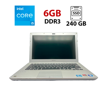 Ноутбук Б-класс Sony Vaio PCG-4251GM / 13.3" (1366x768) TN / Intel Core i5-2430M (2 (4) ядра по 2.4 - 3.0 GHz) / 6 GB DDR3 / 240 GB SSD / Intel HD Graphics 3000 / WebCam / Без АКБ б/у