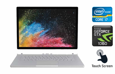 Ноутбук-трансформер Б-класс Microsoft Surface Book 2 / 15" (3240x2160) IPS Touch / Intel Core i7-8650U (4 (8) ядра по 1.9 - 4.2 GHz) / 16 GB DDR3 / 512 GB SSD / nVidia GeForce GTX 1060, 6 GB GDDR5, 192-bit / USB Type-C / WebCam б/у