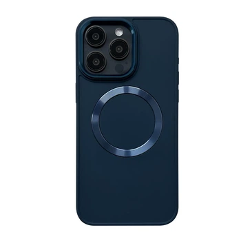 Чехол для iPhone 15 Plus Fruct Metal Style Case with Magsafe Матовый Navy
