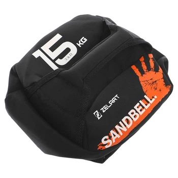 Насыпная гиря до 15кг песочная без наполнителя нейлон SandBell Crossfit Zelart черный TA-7823-15