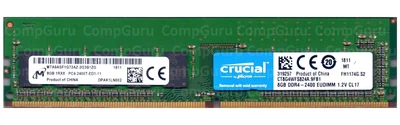 Оперативная память для ПК Crucial DDR4 8GB 2400MHz UDIMM ECC PC4-2400T (CT8G4WFS824A.9FB1)