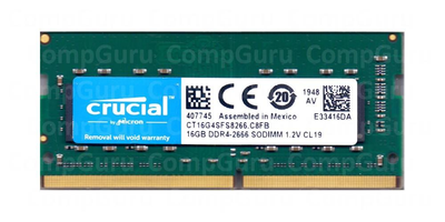 Оперативная память для ноутбука Crucial DDR4 16GB 2666MHz SO-DIMM PC4-2666 (CT16G4SFS8266.C8FB)