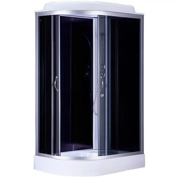 Душевой бокс BRAVO c поддоном правосторонний REGA L120BR 80x120x215см тонированный витраж 4мм профиль сатин 000015533