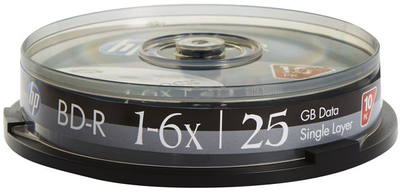 Оптичні диски НР BD-R 25GB 6X 10 шт (BRE00071-3)