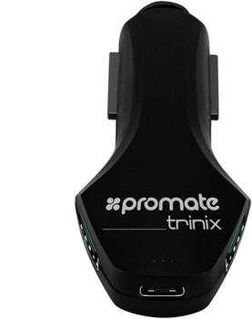Автомобільний зарядний пристрій Promate Trinix Black (AISTRINIXBK)
