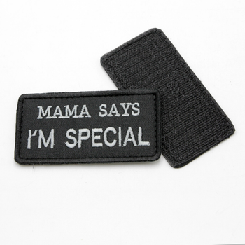 Шеврон чорний Mama Says I'm Special на військову форму з липучкою