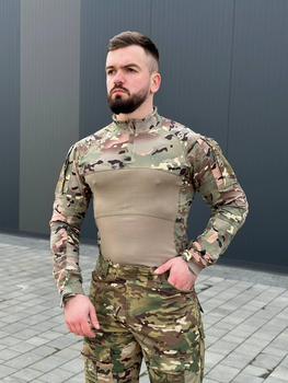 Тактична форма Multicam костюм літній Мультикам з наколінниками військовий одяг камуфляжний комплект для ЗСУ L