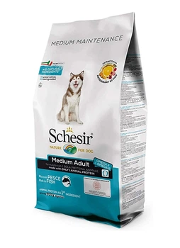 Сухой монопротеиновый корм Schesir Dog Medium Adult Fish для собак средних пород, с рыбой, 12 кг