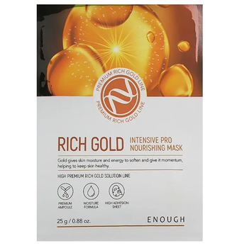 Тканинна маска для обличчя МАТОЧНЕ МОЛОЧКО Rich Gold Intensive Pro Nourishing Mask ENOUGH, 1 шт