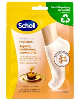 Живильна маска-шкарпетки для ніг Шолл Scholl ExpertCare PediMask з медом манука — 1 пара