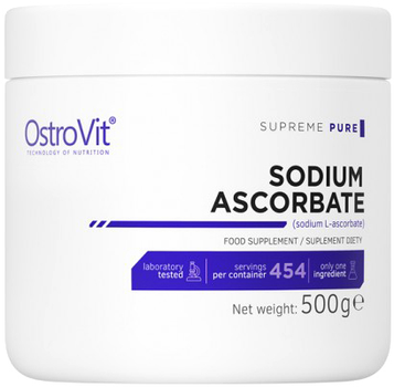 Дієтична добавка OstroVit Supreme Pure Sodium Ascrobate 500 г (5903933903934)