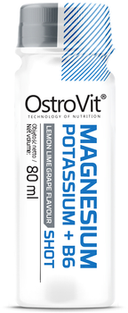 Набір дієтичних добавок OstroVit Magnesium Potassium + B6 Shot Lemon - Lime - Grape в розчині 20 x 80 мл (5903933905563)