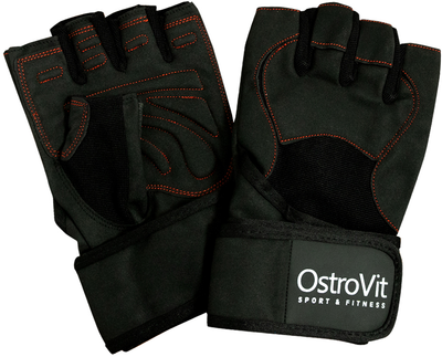 Чоловічі тренувальні рукавички OstroVit з підсилювачем Чорні 2XL (5903246229028)