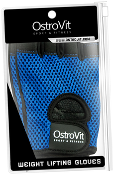 Жіночі тренувальні рукавички OstroVit Блакитно-Чорні S (5903246228847)