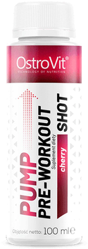 Набір дієтичних добавок OstroVit Pump Pre-Workout Shot Cherry в розчині 20 x 100 мл (5903933911397)