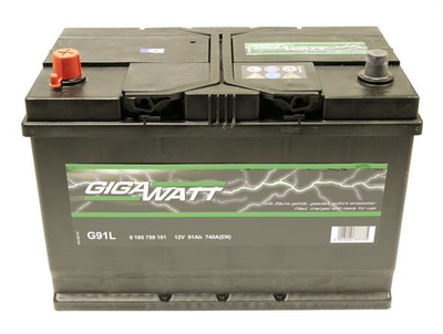 Аккумулятор автомобильный 91Ач 740А "+" слева GIGAWATT, GW 0185759101