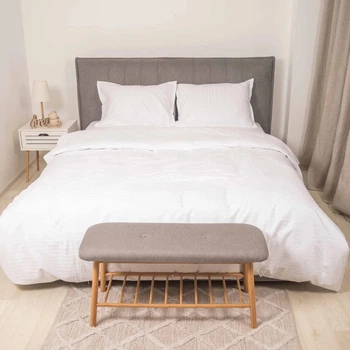 Комплект постільної білизни Tiare Полуторний 143 x 210 см White Сатин Stripe (White_Stripe_pl)
