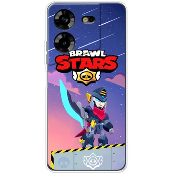 Силіконовий Чохол з Картинкою для Tecno Pova 5 Принт (Бравл Старс Мортіс, Brawl Stars Mortis) (48113-ysm019)