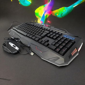 Проводная игровая клавиатура с мышкой Top Hit V100 с русской раскладкой и LED подсветкой