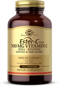 Вітамін С Ester-C Plus Solgar, Vitamin C, 500 мг, 90 капсул