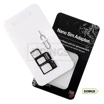 Адаптер перехідник для Sim-карти (Nano, Micro Sim + скріпка) 3в1 - CARPRIE