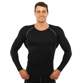 Чоловічий лонгслів з довгим рукавом рашгард Jason J01 розмір 3XL (50-52) Black-Grey