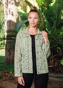 Блузка вишивка Fresh Cotton 23F-811/4C 48(XL) Оливковий