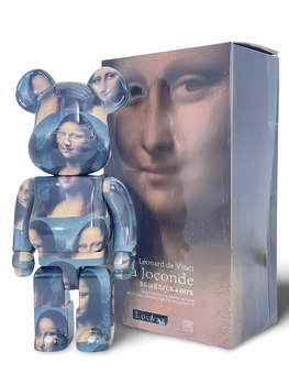 Статуетка Bearbrick x Leonardo De Vinci x Mona Lisa 400% 28 см Medicom Toy Мона Ліза
