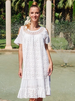 Летнее платье с вышивкой Fresh Cotton 23F-828 C 48(XL) Белый