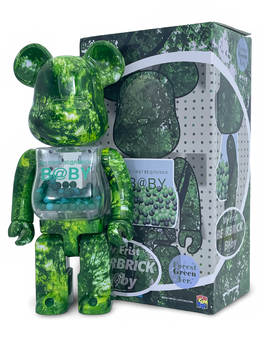 Статуетка Bearbrick x My First Baby x Forest Green 400% 28 см Medicom Toy Лісові мавки