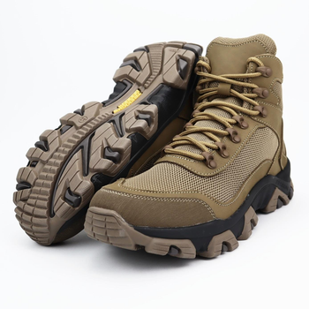 Кожаные летние ботинки OKSY TACTICAL Koyot 44 размер арт. 070112-setka