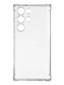 Прозрачный силиконовый чехол с утолщёнными углами на Samsung Galaxy S24 Ultra