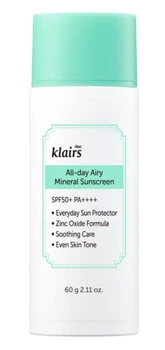 Минеральный солнцезащитный крем Dear, Klairs All-day Airy Mineral Sunscreen 60 г