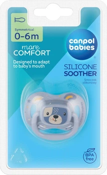 Canpol babies Пустушка силіконова симетрична 0-6 міс CUTE ANIMALS - блакитний 34/924_blu 5901691889392
