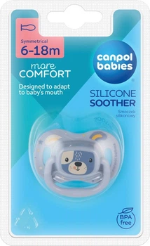 Canpol babies Пустушка силіконова симетрична 6-18 міс CUTE ANIMALS - блакитний 34/925_blu 5901691889422