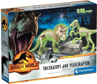 Zestaw do eksperymentów naukowych Clementoni Jurassic World 3 Dominion Triceratops & Velociraptor (8005125193073)