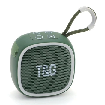 Портативная Bluetooth-колонка TG659 с ремешком, Беспроводная колонка портативная мощная. Цвет: зеленый