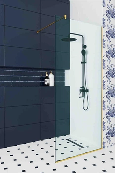Душова перегородка Velino Meridian Gold скло матове 90x200