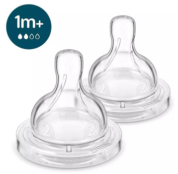Philips Соска Avent силіконова Анти-колік, 1 міс+., 2 шт, повільний потік