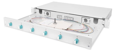 Digitus Оптична панель 19' 1U, 6xLC duplex, incl, Splice Cass, OM3 Color Pigtails, Adapter