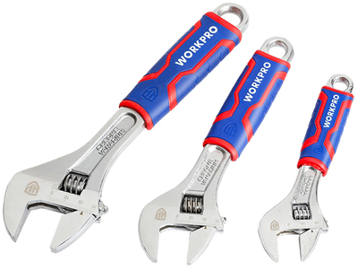 Набор ключей разводных Workpro PRO CR-V 0-30 мм 3 шт (WP272013)