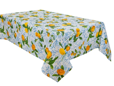 Скатерть водоотталкивающая Lefard "Limones ceramica cielo" 140х140см (715-289)