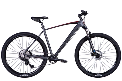 Велосипед алюминий 29" Leon TN-70 AM Hydraulic lock out HDD рама-21" графитовый с черным и красным (матовый) 2024
