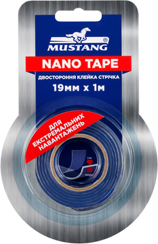 Двухсторонняя клейкая лента Mustang NANO TAPE 19 мм x 1 м Прозрачная (NT191)