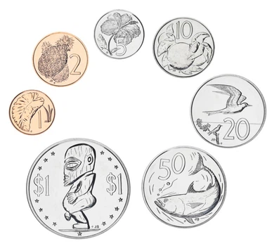 Набор монет Острова Кука набор из 7 монет 1975 UNC 1, 2, 5, 10, 20, 50 центов, 1 доллар